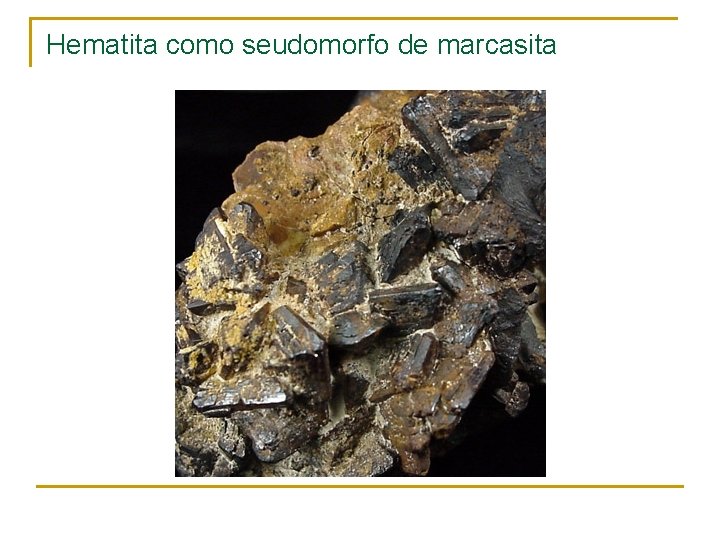 Hematita como seudomorfo de marcasita 