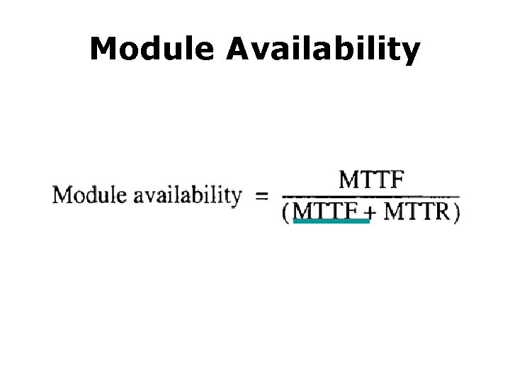 Module Availability 