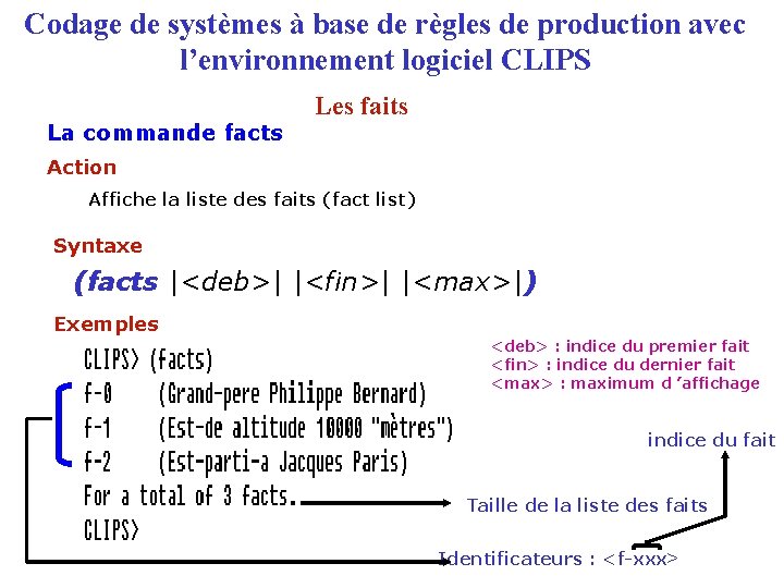 Codage de systèmes à base de règles de production avec l’environnement logiciel CLIPS La