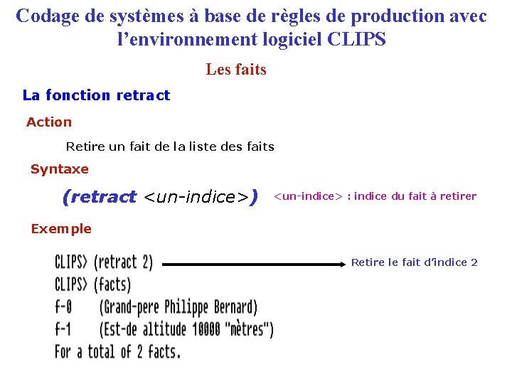 Codage de systèmes à base de règles de production avec l’environnement logiciel CLIPS Les