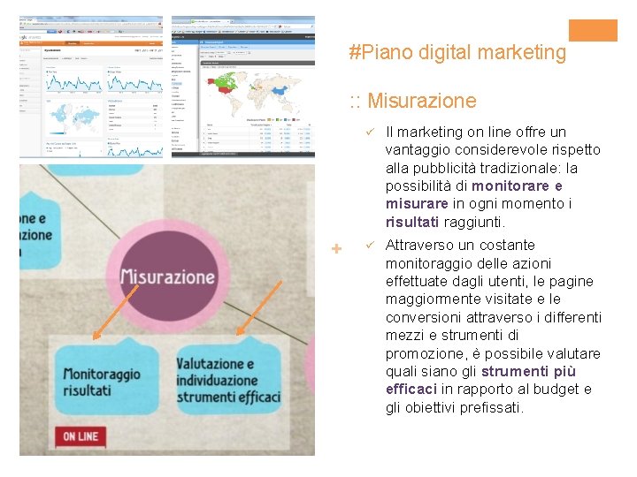 #Piano digital marketing : : Misurazione + ü Il marketing on line offre un