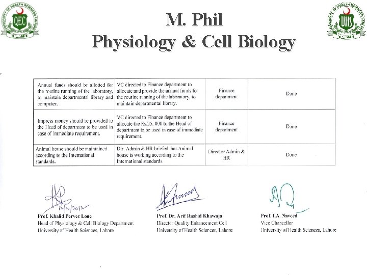 M. Phil Physiology & Cell Biology 