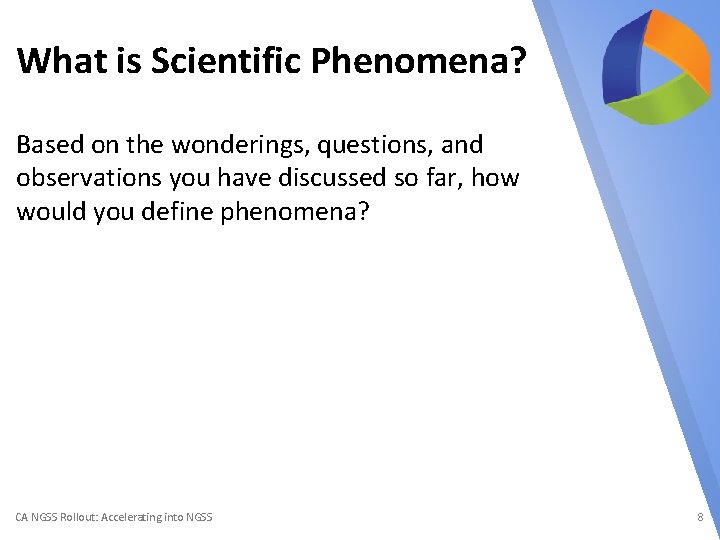 What is Scientific Phenomena? Based on the wonderings, questions, and observations you have discussed