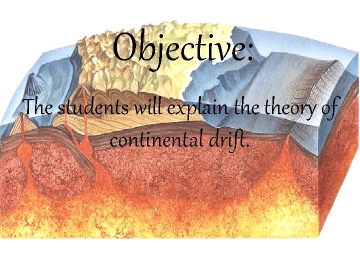 Objective: The students will explain theory of continental drift. 
