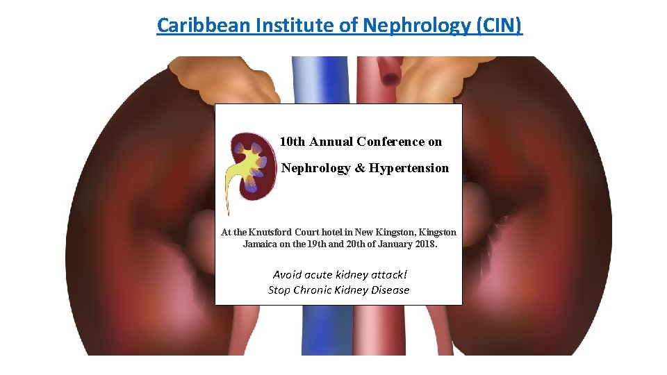 Caribbean Institute of Nephrology (CIN) 10 th Annual Conference on Nephrology & Hypertension At