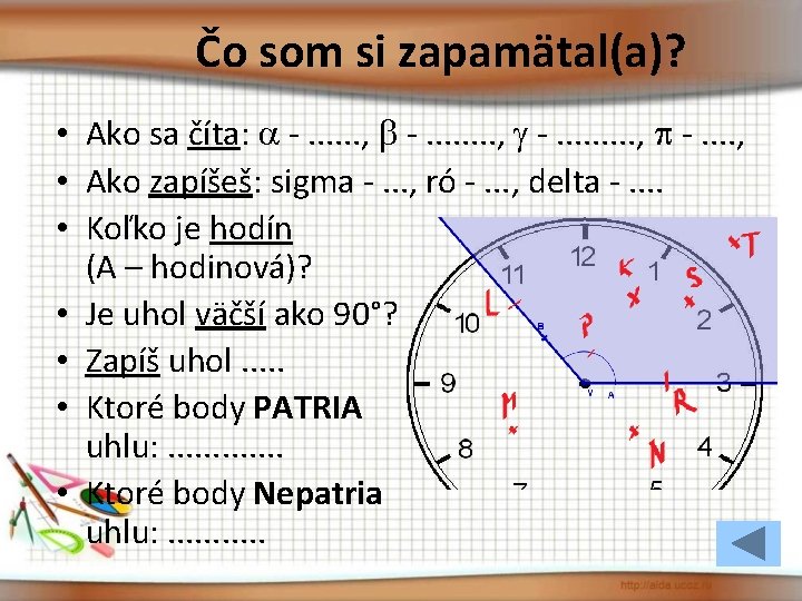 Čo som si zapamätal(a)? • Ako sa číta: -. . . , -. .