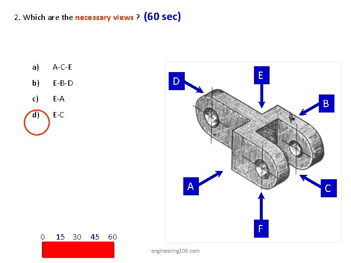 2. Which are the necessary views ? a) A-C-E b) E-B-D c) E-A d)