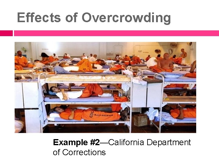 Effects of Overcrowding Example #2—California Department of Corrections 