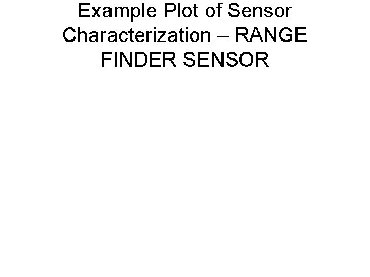 Example Plot of Sensor Characterization – RANGE FINDER SENSOR 