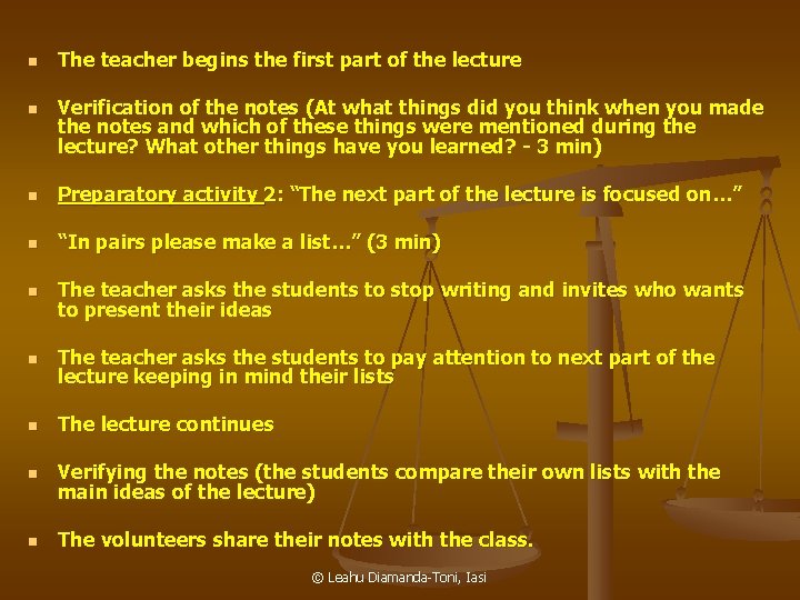 n n The teacher begins the first part of the lecture Verification of the