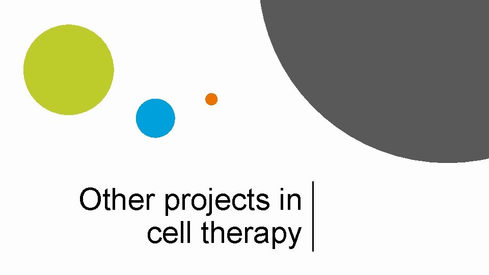 Other projects in cell therapy TRAINING & DEVELOPMENT | 36 . 