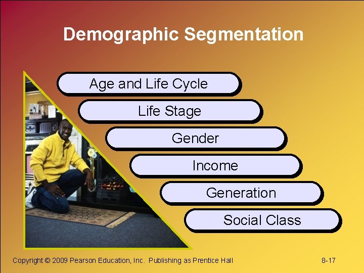 Demographic Segmentation Age and Life Cycle Life Stage Gender Income Generation Social Class Copyright