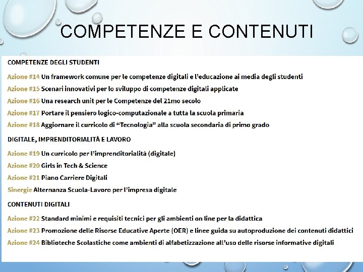 COMPETENZE E CONTENUTI 