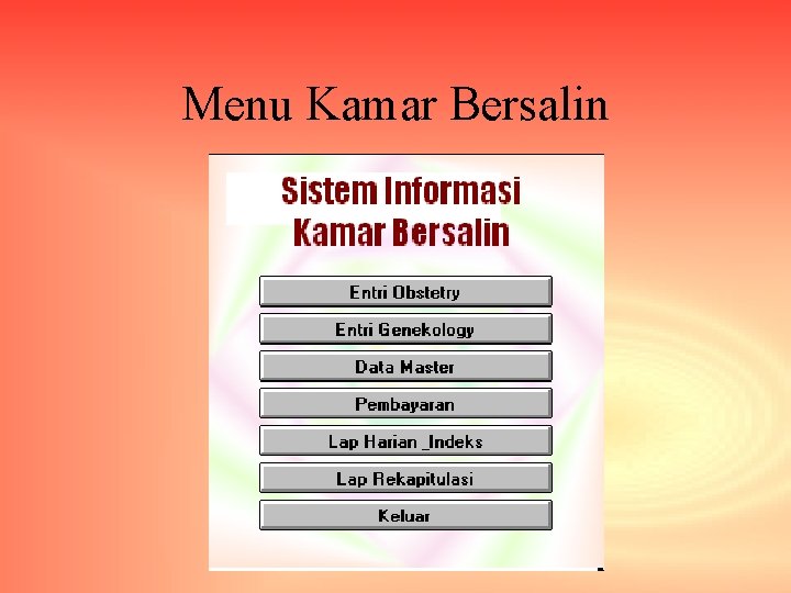 Menu Kamar Bersalin 