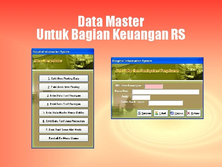 Data Master Untuk Bagian Keuangan RS 