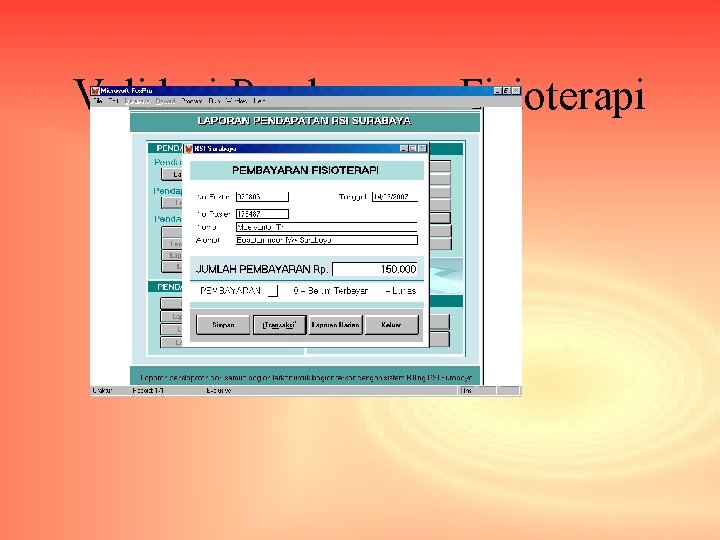 Validasi Pembayaran Fisioterapi 