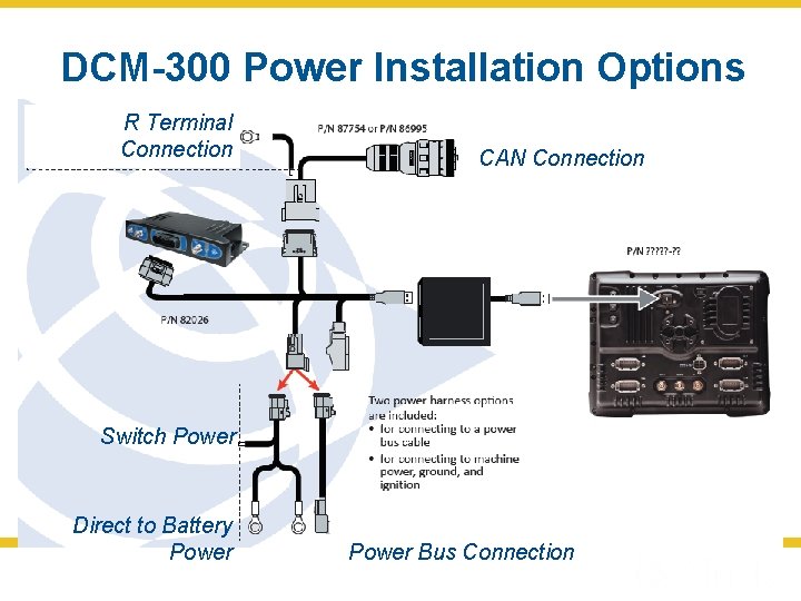 DCM-300 Power Installation Options R Terminal Connection CAN Connection Switch Power Direct to Battery