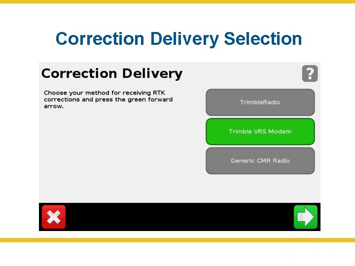 Correction Delivery Selection 