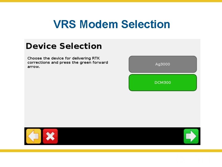 VRS Modem Selection 