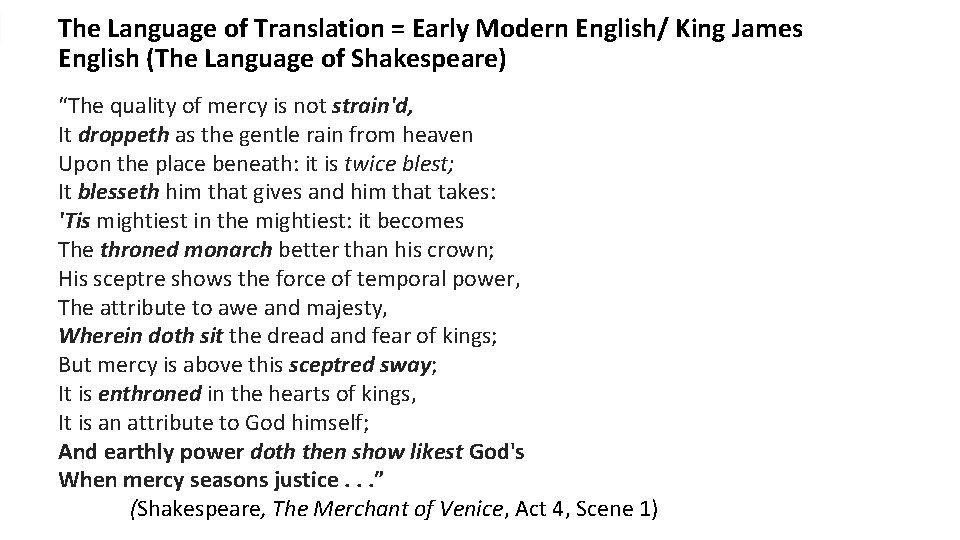 The Language of Translation = Early Modern English/ King James English (The Language of The Language of Translation = Early Modern English/ King James English (The Language of