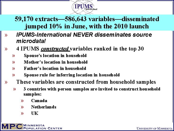 59, 170 extracts— 586, 643 variables—disseminated jumped 10% in June, with the 2010 launch