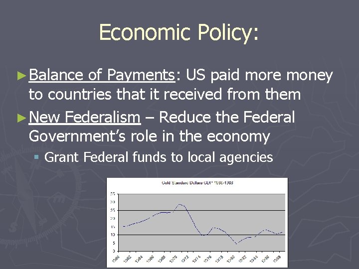 Economic Policy: ► Balance of Payments: US paid more money to countries that it