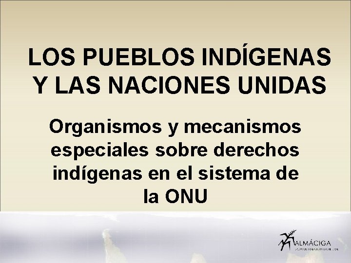 LOS PUEBLOS INDÍGENAS Y LAS NACIONES UNIDAS Organismos y mecanismos especiales sobre derechos indígenas