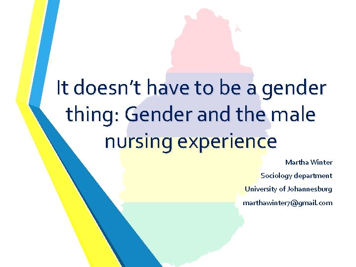 It doesn’t have to be a gender thing: Gender and the male nursing experience