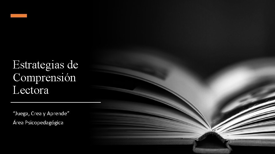 Estrategias de Comprensión Lectora “Juega, Crea y Aprende” Área Psicopedagógica 