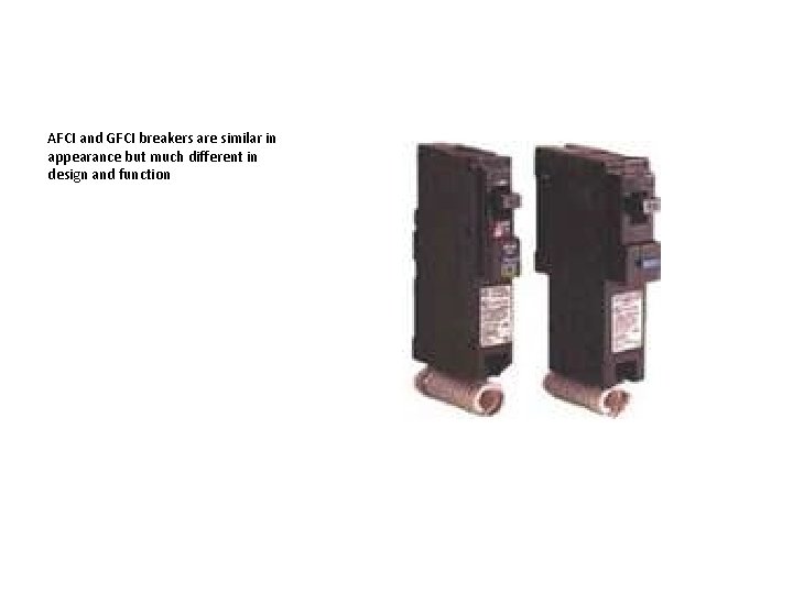AFCI and GFCI breakers are similar in appearance but much different in design and