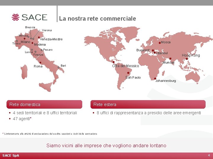 La nostra rete commerciale Brescia Verona Monza Torino Milano Lucca Venezia-Mestre Mosca Modena Pesaro
