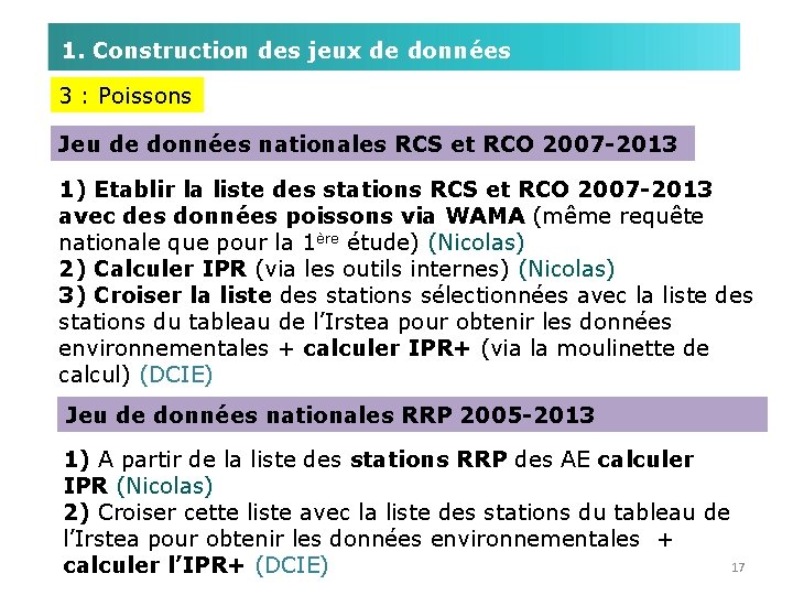 1. Construction des jeux de données 3 : Poissons Jeu de données nationales RCS