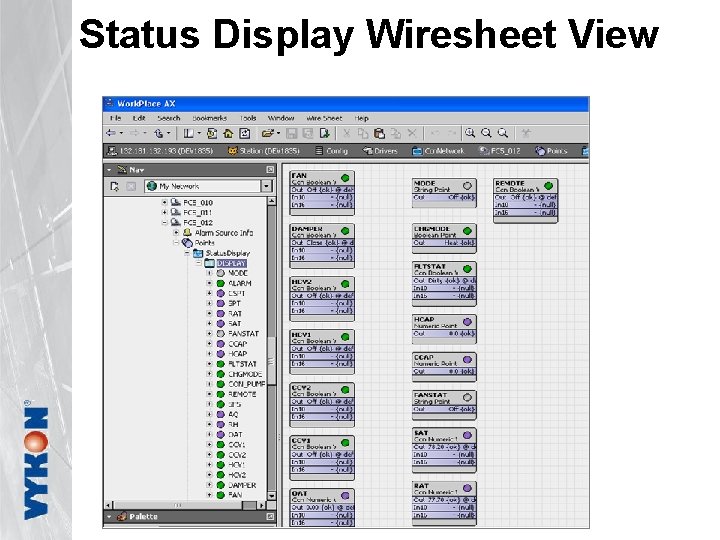 Status Display Wiresheet View 