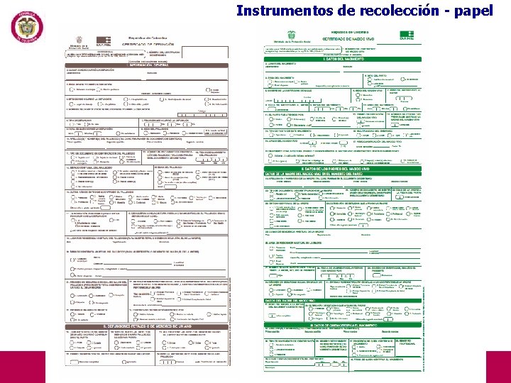 Instrumentos de recolección - papel 