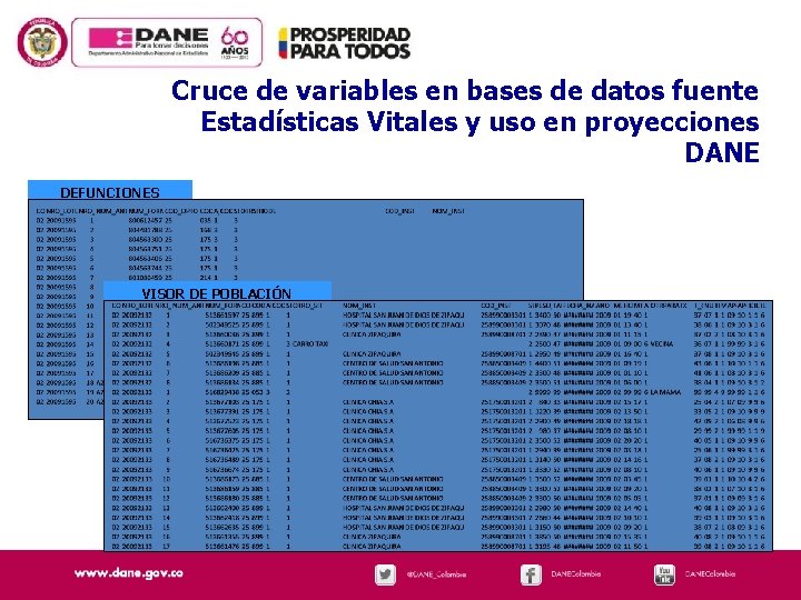 Cruce de variables en bases de datos fuente Estadísticas Vitales y uso en proyecciones