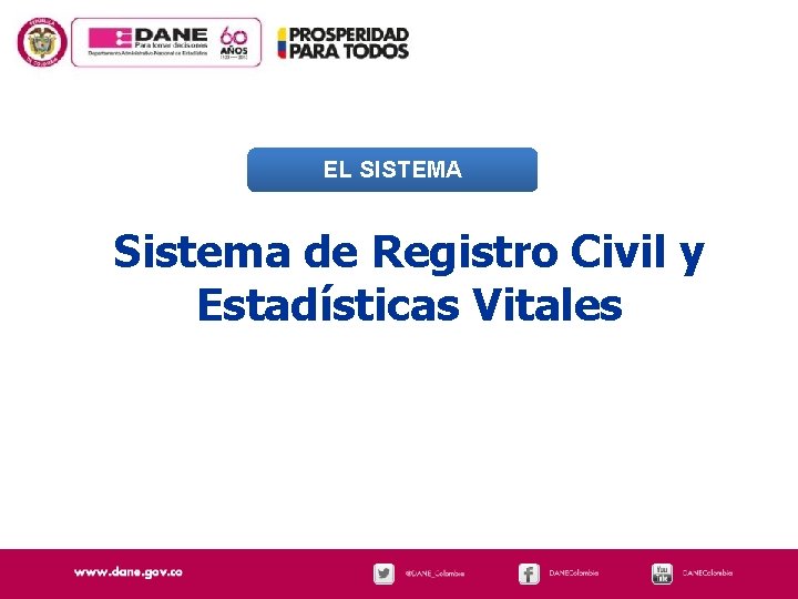 EL SISTEMA Sistema de Registro Civil y Estadísticas Vitales 