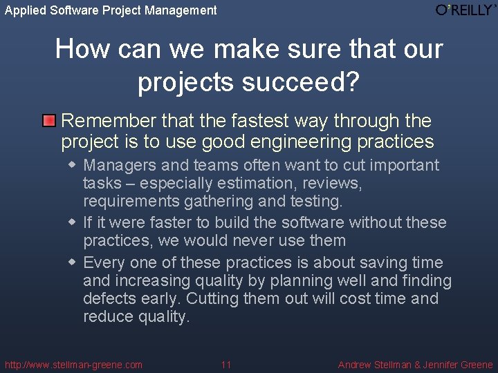 Applied Software Project Management How can we make sure that our projects succeed? Remember