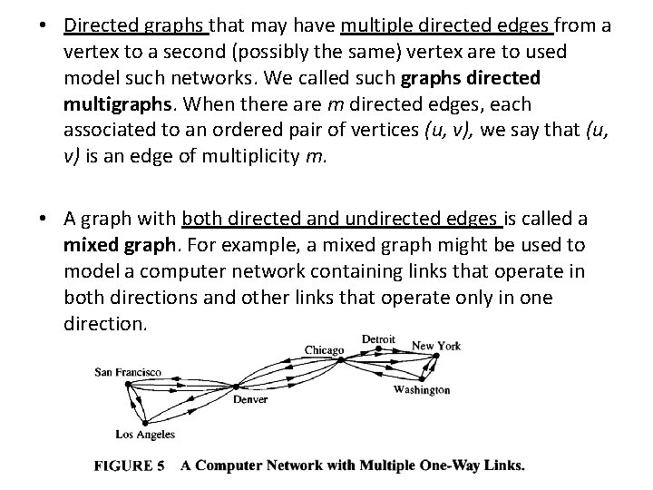  • Directed graphs that may have multiple directed edges from a vertex to