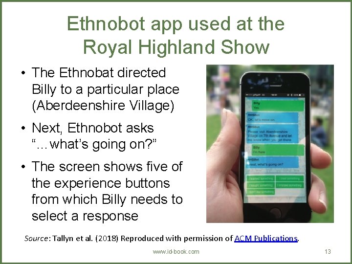 Ethnobot app used at the Royal Highland Show • The Ethnobat directed Billy to