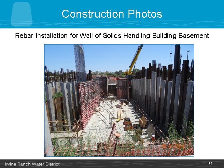 Construction Photos Rebar Installation for Wall of Solids Handling Building Basement 34 
