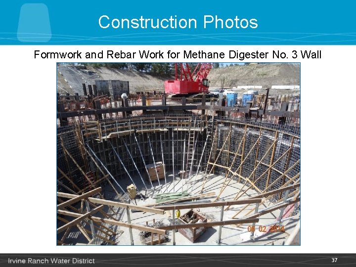 Construction Photos Formwork and Rebar Work for Methane Digester No. 3 Wall 37 