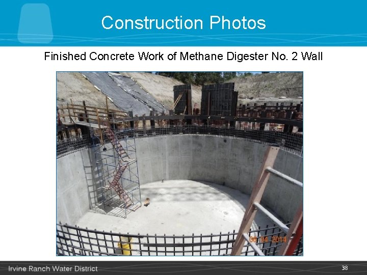 Construction Photos Finished Concrete Work of Methane Digester No. 2 Wall 38 