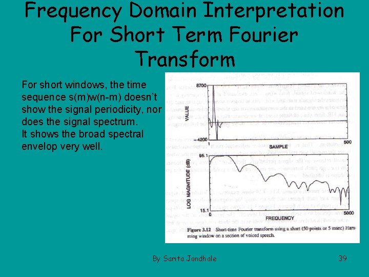 Frequency Domain Interpretation For Short Term Fourier Transform For short windows, the time sequence