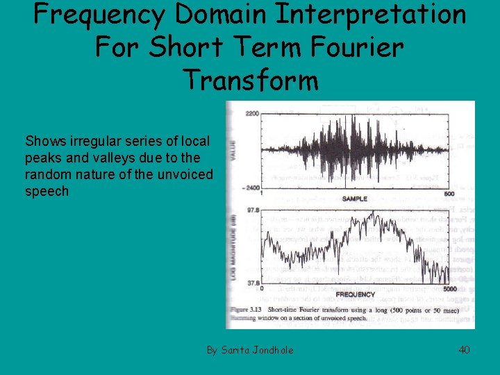 Frequency Domain Interpretation For Short Term Fourier Transform Shows irregular series of local peaks