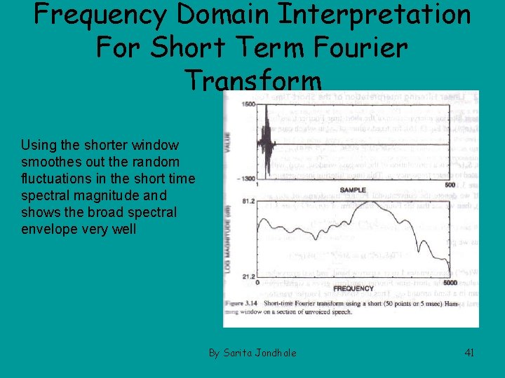 Frequency Domain Interpretation For Short Term Fourier Transform Using the shorter window smoothes out