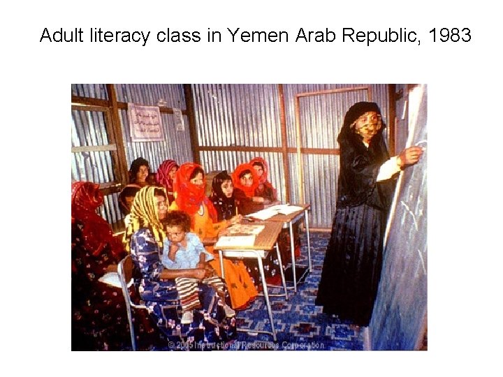Adult literacy class in Yemen Arab Republic, 1983 