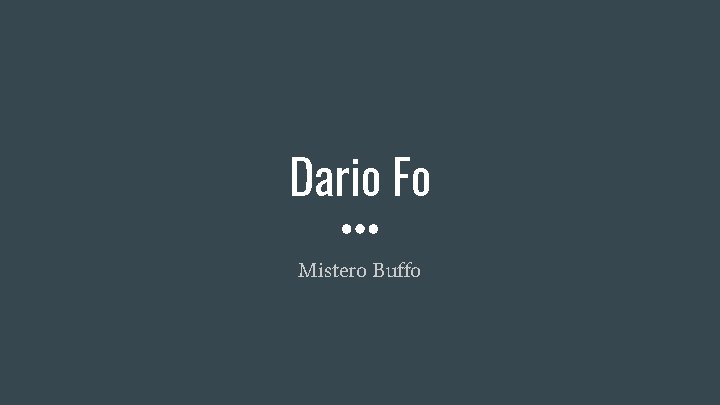 Dario Fo Mistero Buffo 