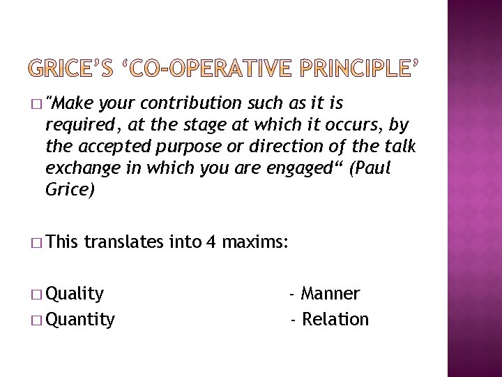 � "Make your contribution such as it is required, at the stage at which � "Make your contribution such as it is required, at the stage at which