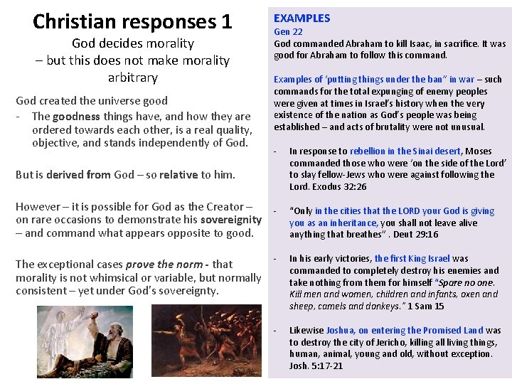 Christian responses 1 God decides morality – but this does not make morality arbitrary Christian responses 1 God decides morality – but this does not make morality arbitrary