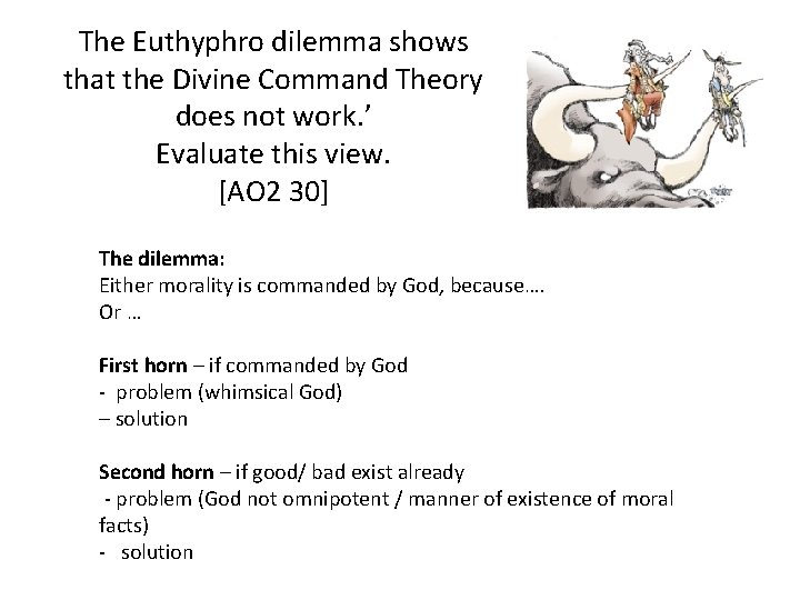 The Euthyphro dilemma shows that the Divine Command Theory does not work. ’ Evaluate The Euthyphro dilemma shows that the Divine Command Theory does not work. ’ Evaluate
